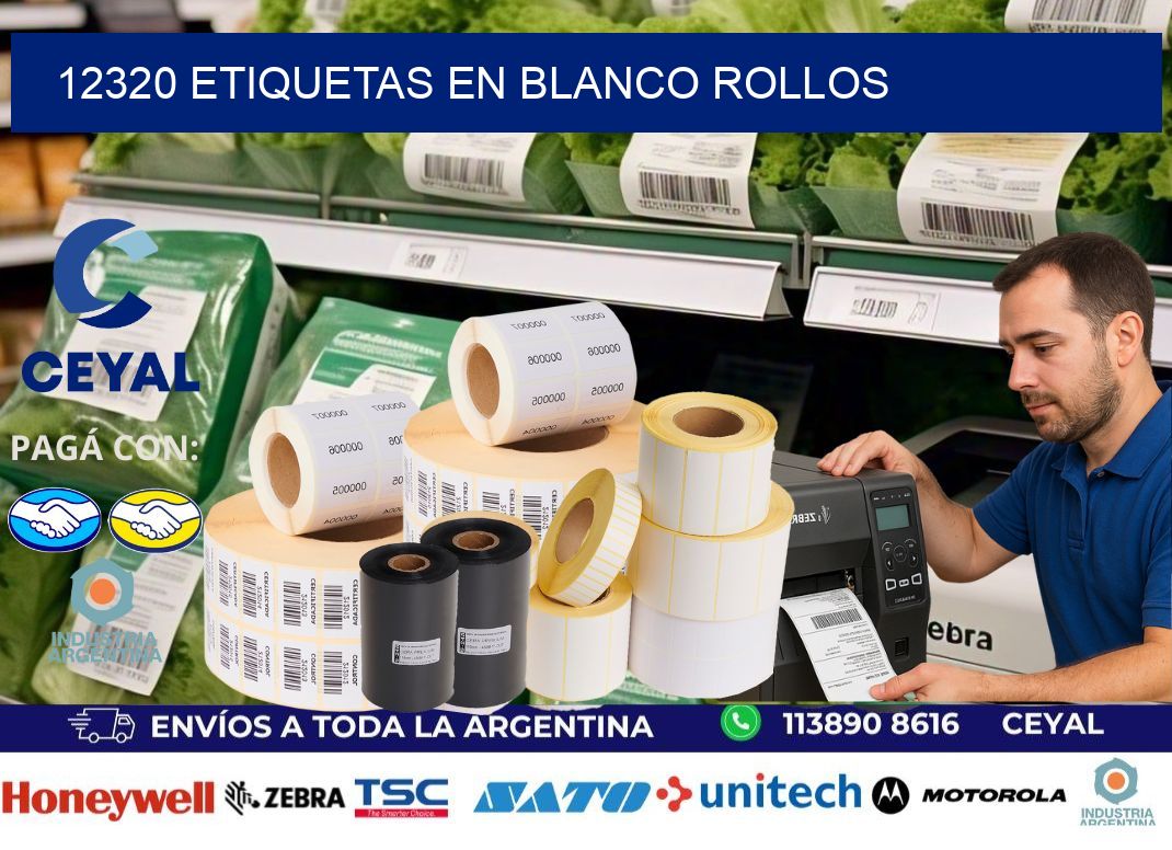 12320 ETIQUETAS EN BLANCO ROLLOS