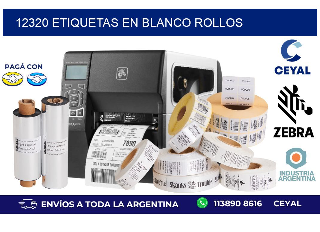 12320 ETIQUETAS EN BLANCO ROLLOS