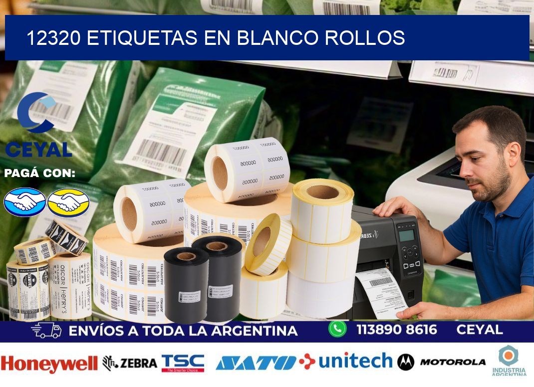 12320 ETIQUETAS EN BLANCO ROLLOS