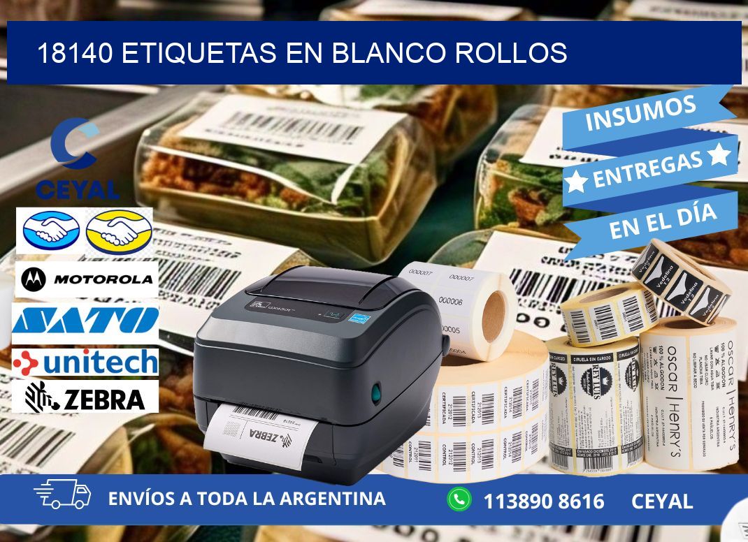 18140 ETIQUETAS EN BLANCO ROLLOS