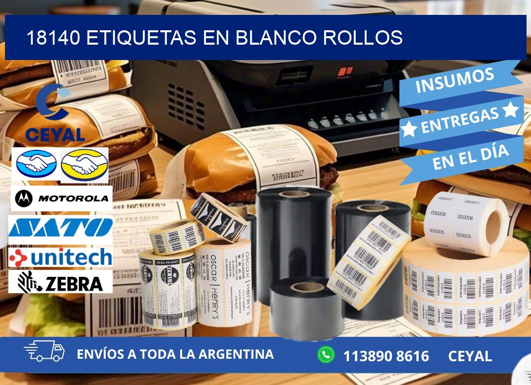 18140 ETIQUETAS EN BLANCO ROLLOS