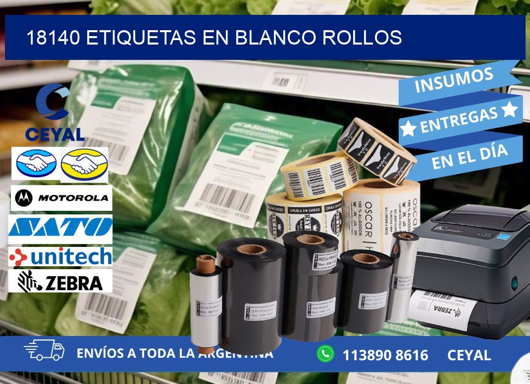 18140 ETIQUETAS EN BLANCO ROLLOS