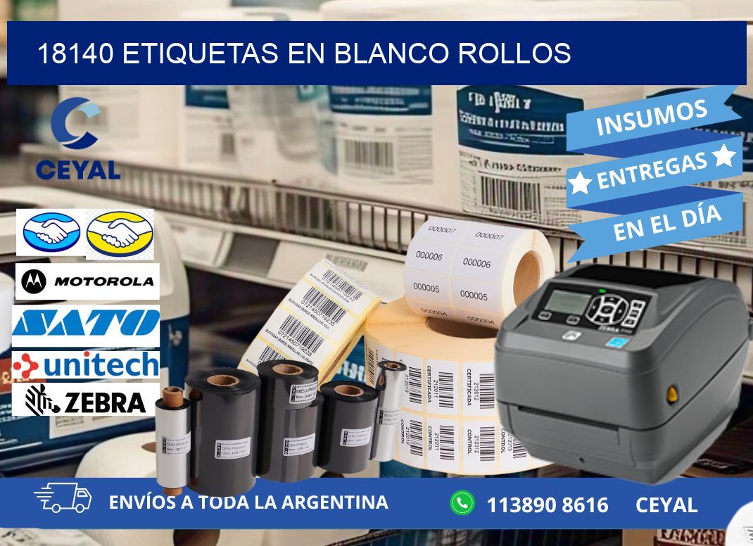 18140 ETIQUETAS EN BLANCO ROLLOS