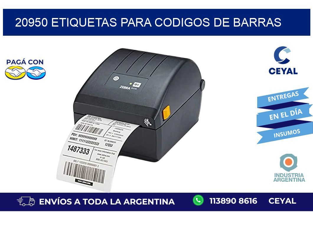 20950 ETIQUETAS PARA CODIGOS DE BARRAS