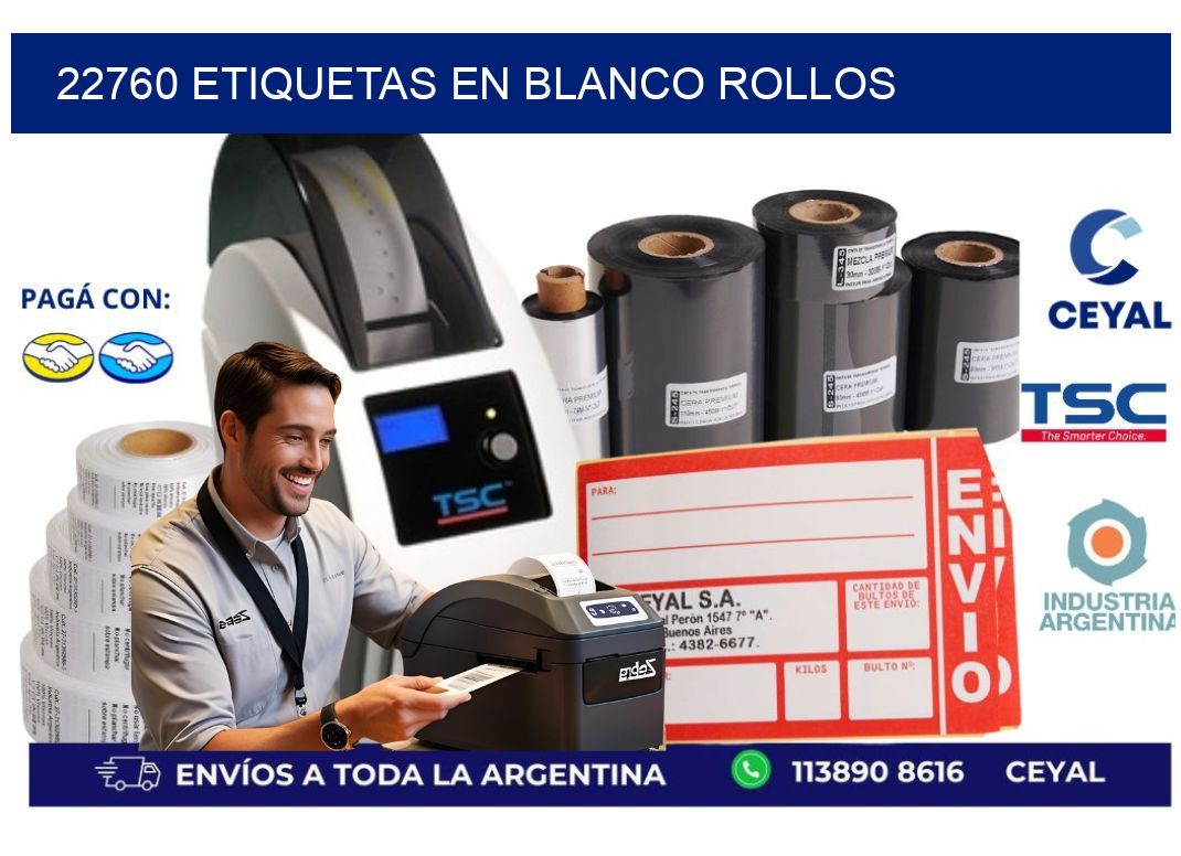 22760 ETIQUETAS EN BLANCO ROLLOS