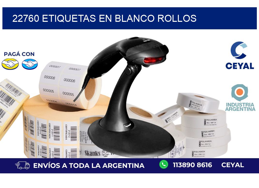 22760 ETIQUETAS EN BLANCO ROLLOS