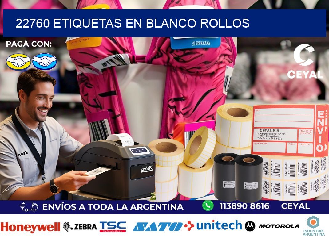 22760 ETIQUETAS EN BLANCO ROLLOS