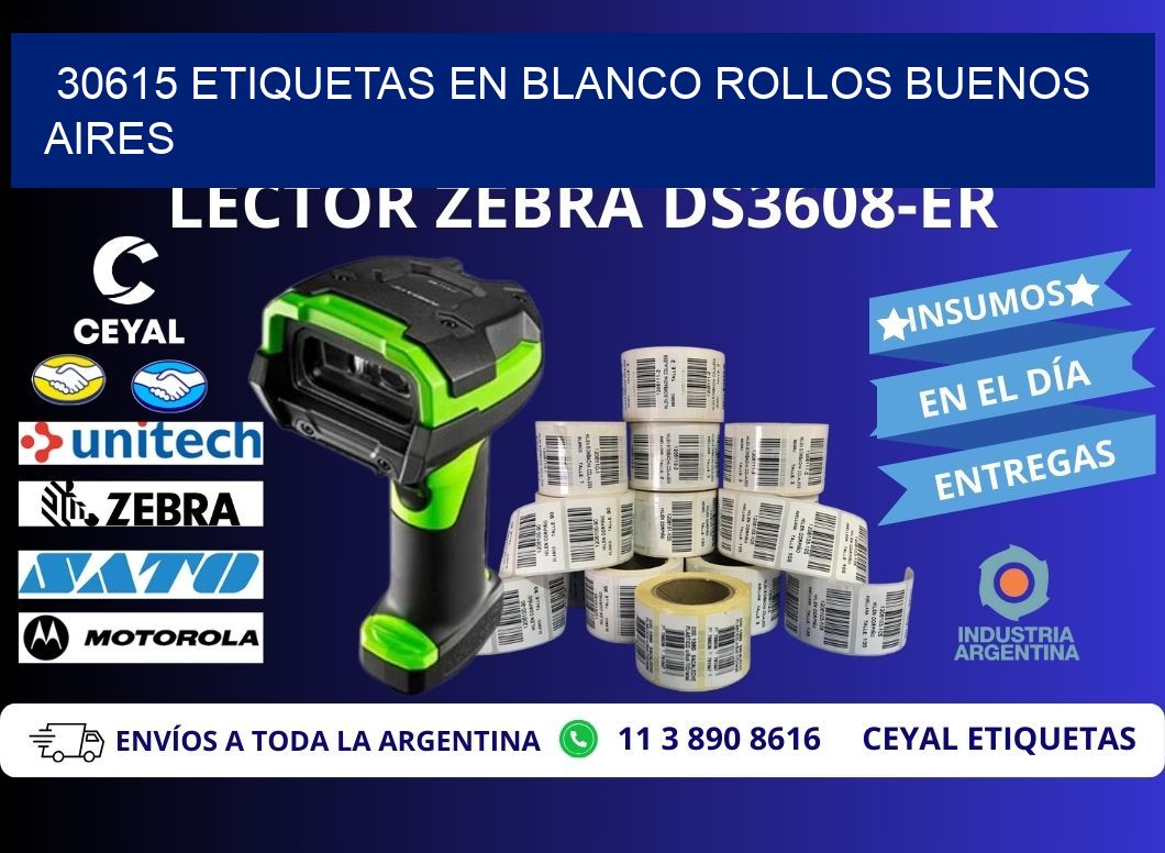 30615 ETIQUETAS EN BLANCO ROLLOS BUENOS AIRES