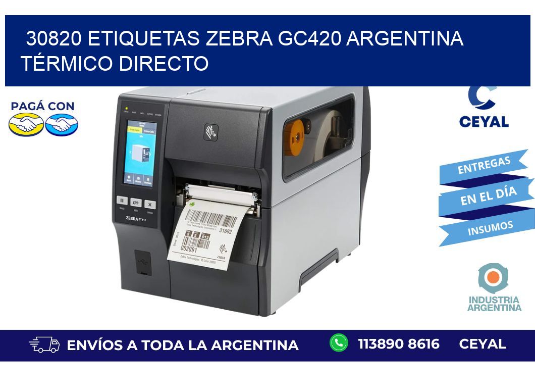 30820 etiquetas zebra gc420 argentina TÉRMICO DIRECTO