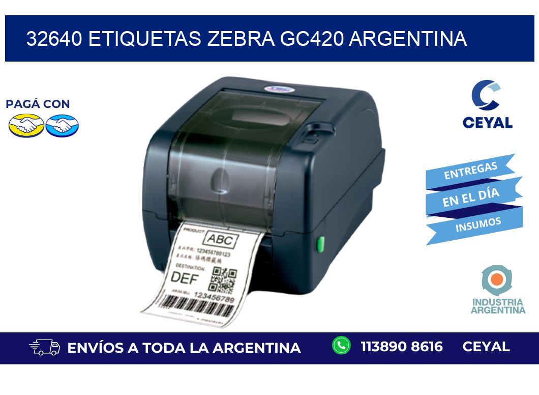 32640 etiquetas zebra gc420 argentina