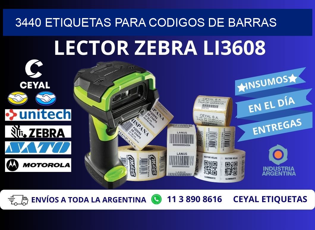 3440 ETIQUETAS PARA CODIGOS DE BARRAS