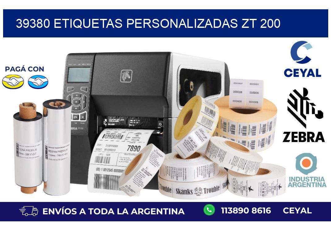 39380 ETIQUETAS PERSONALIZADAS ZT 200