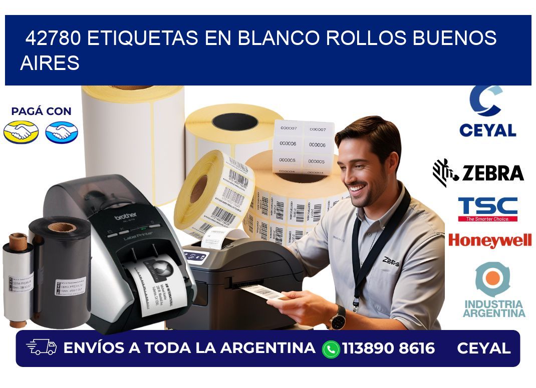 42780 ETIQUETAS EN BLANCO ROLLOS BUENOS AIRES