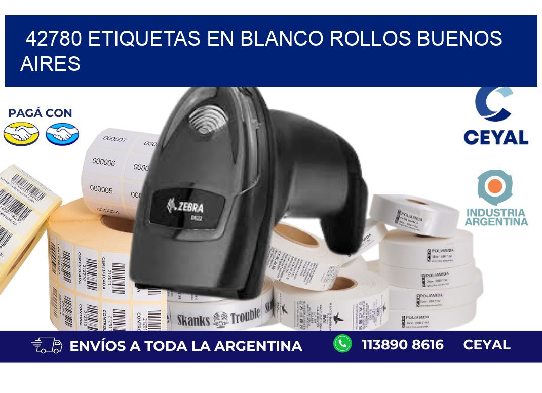 42780 ETIQUETAS EN BLANCO ROLLOS BUENOS AIRES