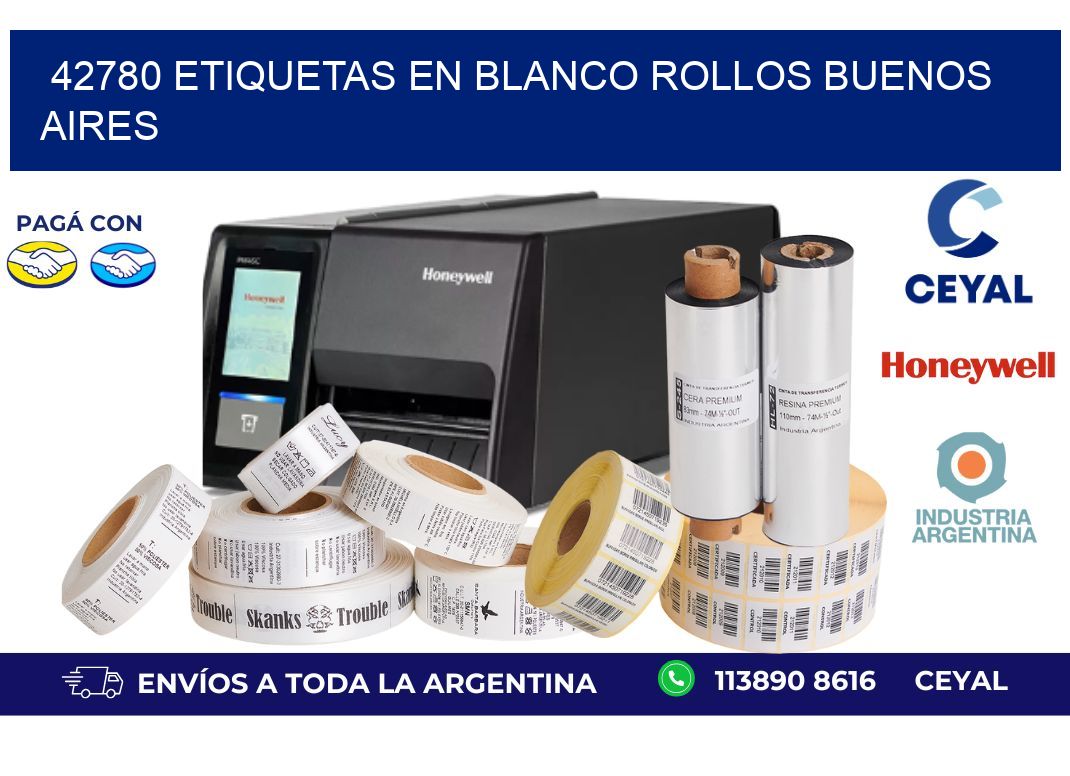 42780 ETIQUETAS EN BLANCO ROLLOS BUENOS AIRES