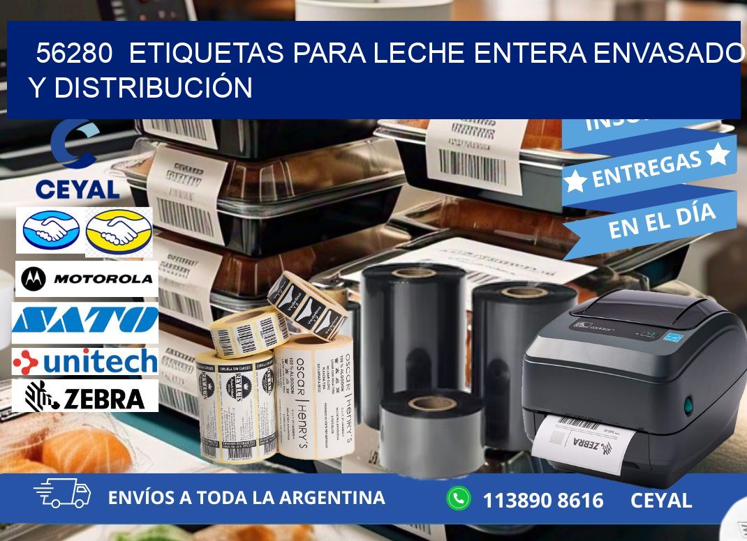 56280  ETIQUETAS PARA LECHE ENTERA ENVASADO Y DISTRIBUCIÓN
