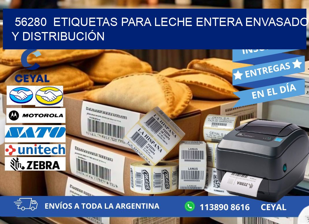56280  ETIQUETAS PARA LECHE ENTERA ENVASADO Y DISTRIBUCIÓN