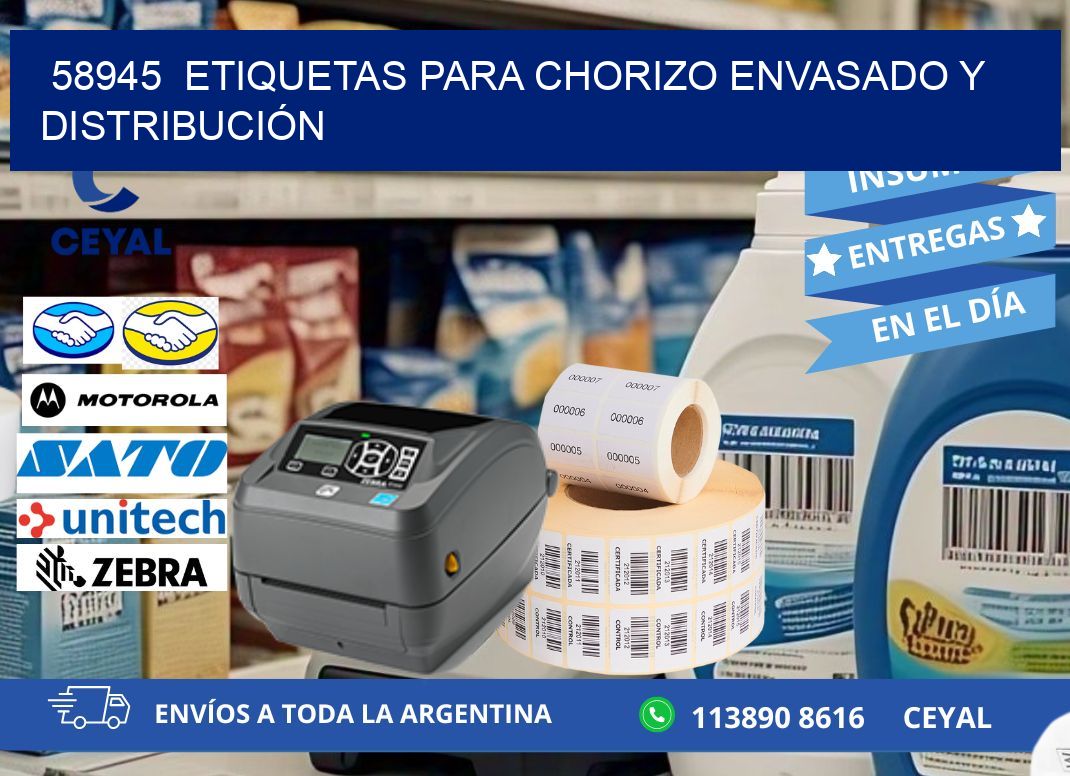 58945  ETIQUETAS PARA CHORIZO ENVASADO Y DISTRIBUCIÓN