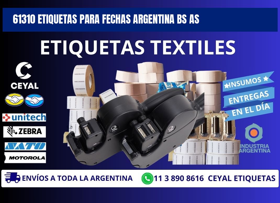 61310 ETIQUETAS PARA FECHAS ARGENTINA BS AS