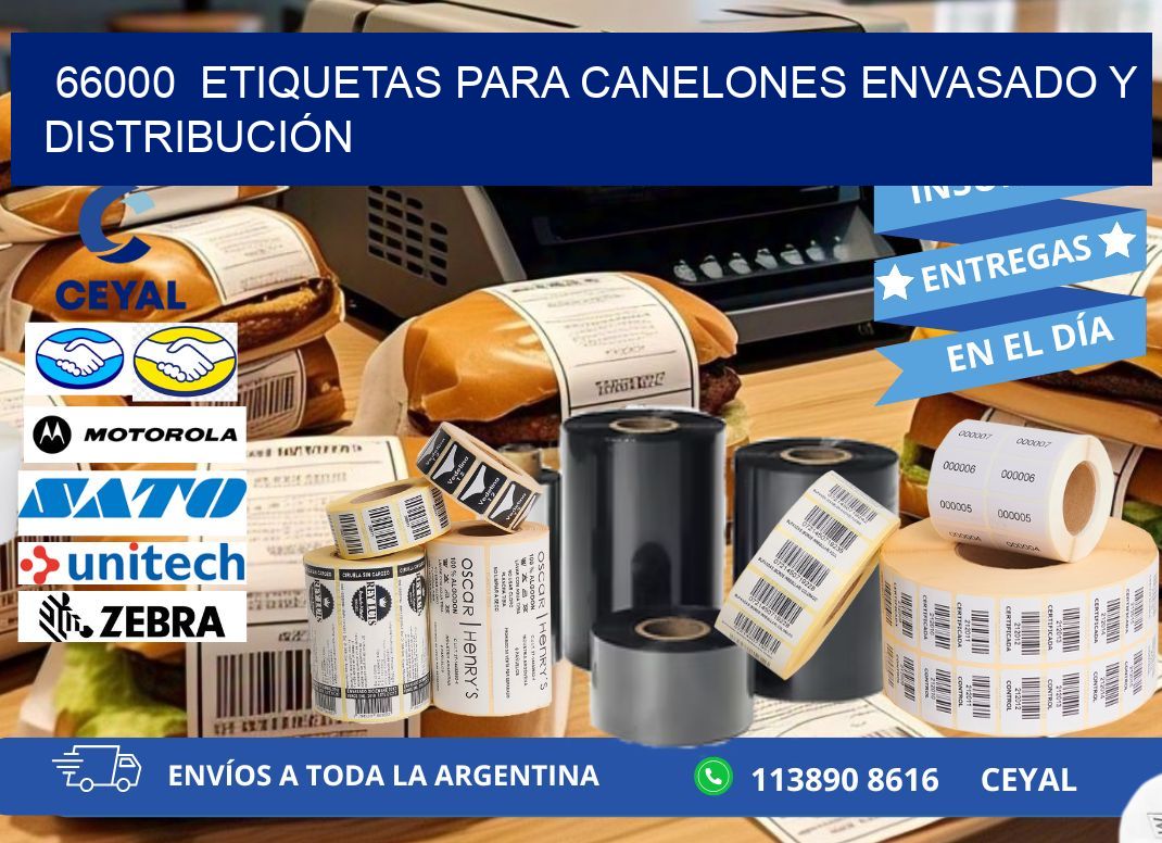 66000  ETIQUETAS PARA CANELONES ENVASADO Y DISTRIBUCIÓN