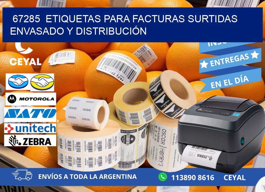 67285  ETIQUETAS PARA FACTURAS SURTIDAS ENVASADO Y DISTRIBUCIÓN