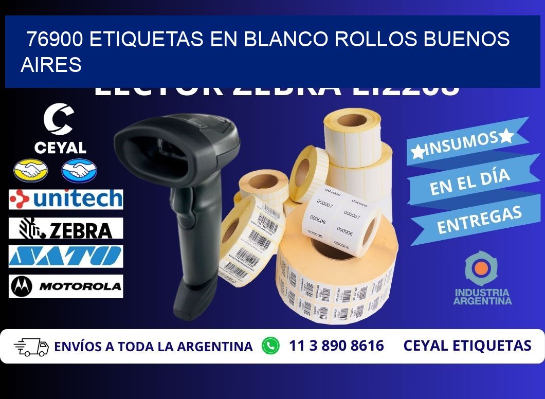 76900 ETIQUETAS EN BLANCO ROLLOS BUENOS AIRES