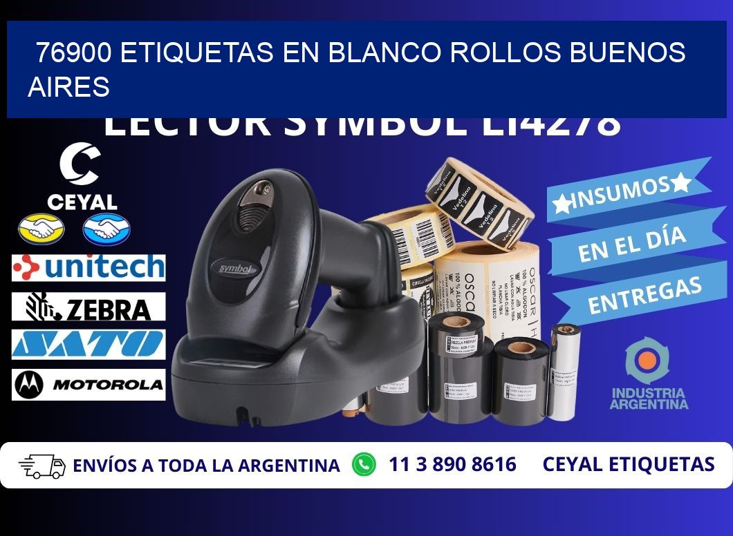 76900 ETIQUETAS EN BLANCO ROLLOS BUENOS AIRES