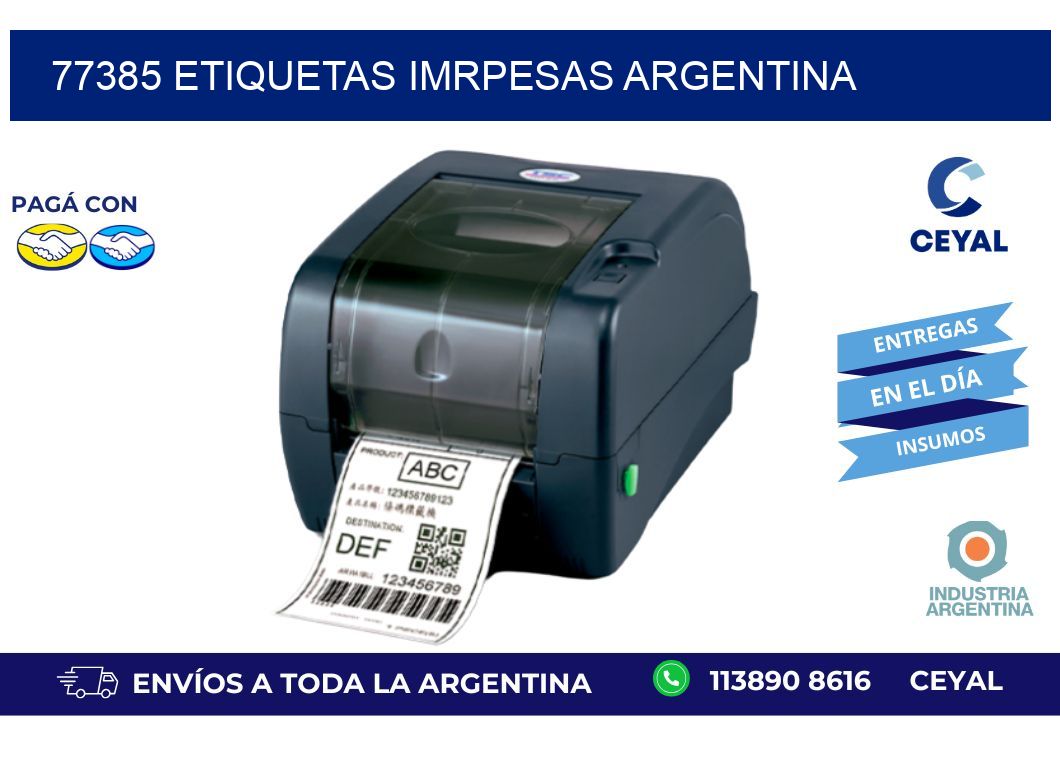 77385 etiquetas imrpesas argentina