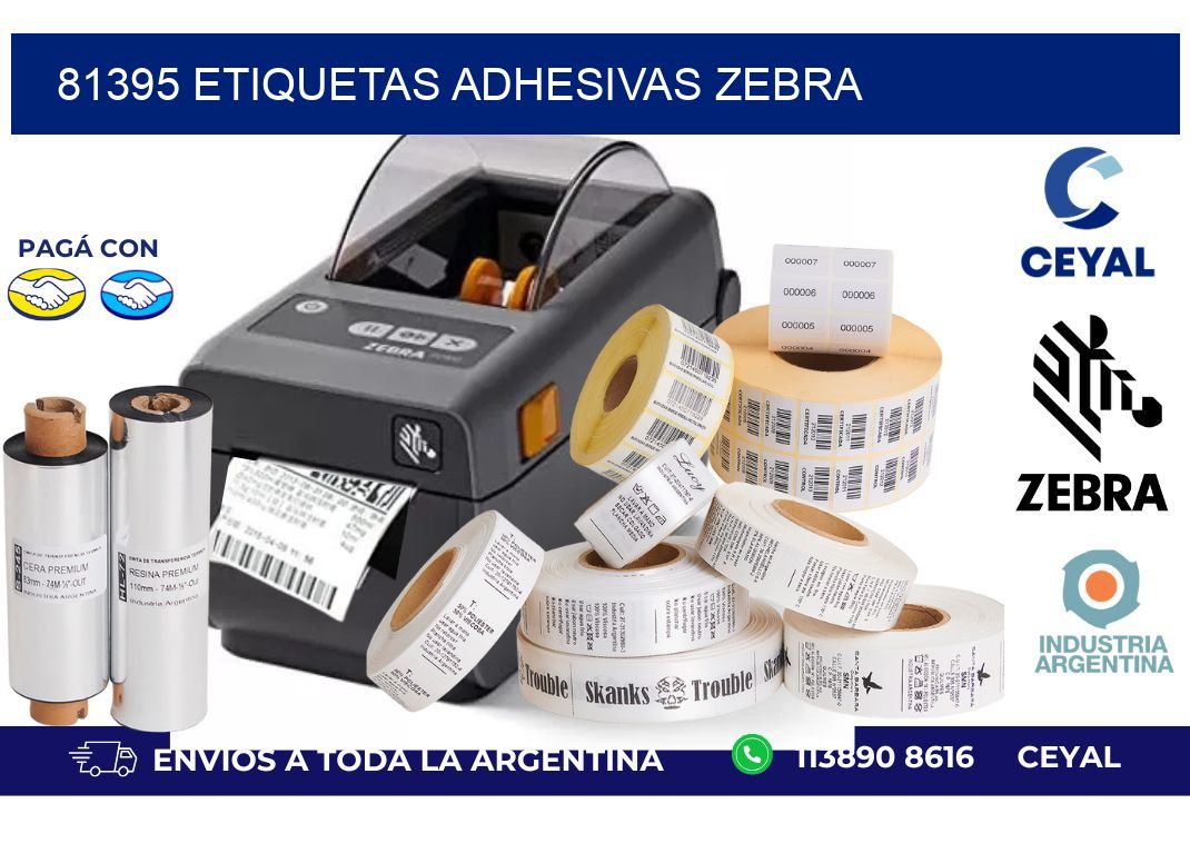 81395 ETIQUETAS ADHESIVAS ZEBRA