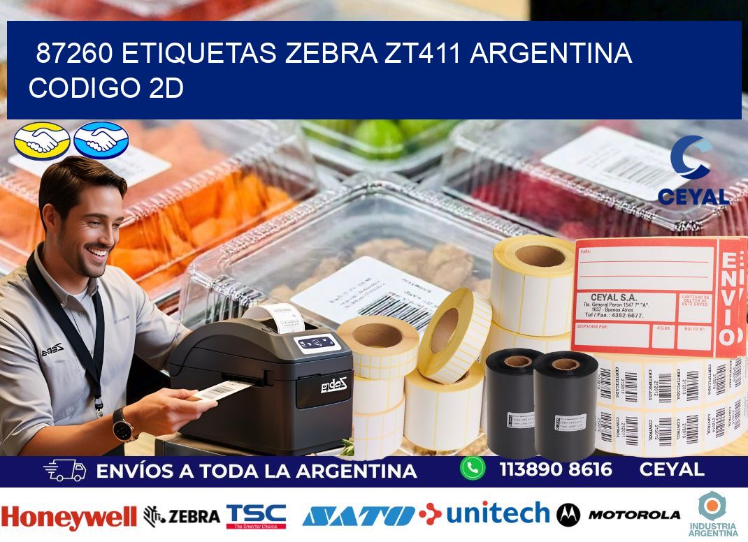 87260 etiquetas zebra zt411 argentina CODIGO 2D