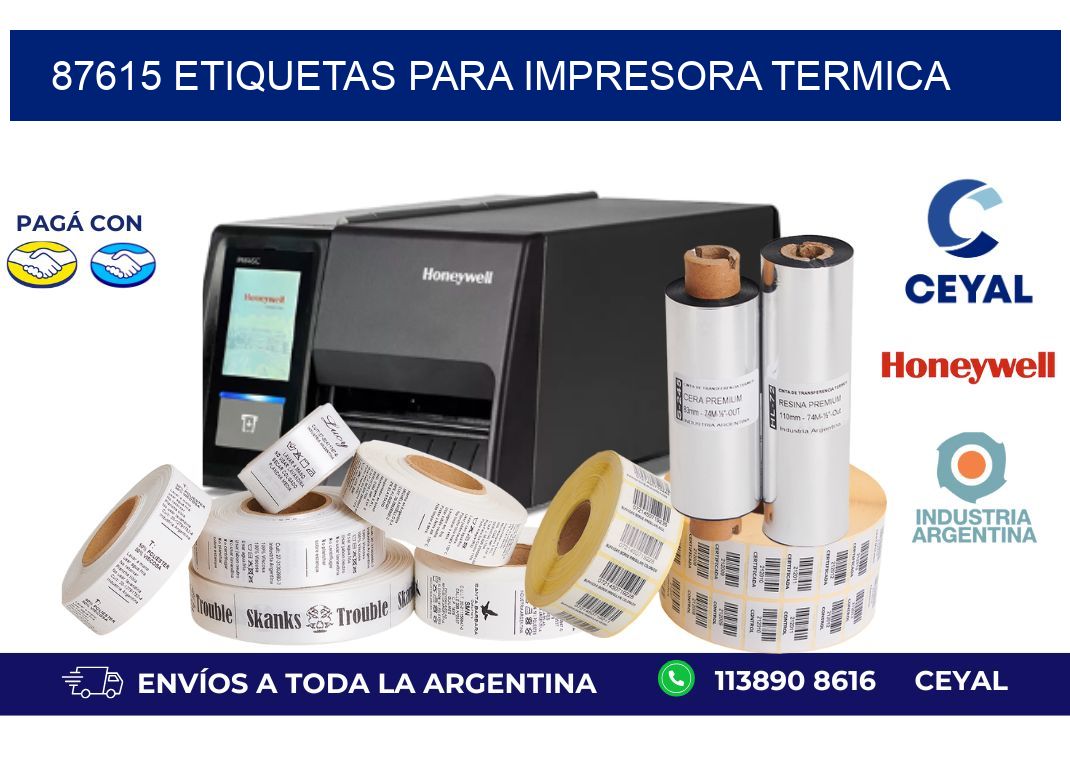 87615 ETIQUETAS PARA IMPRESORA TERMICA