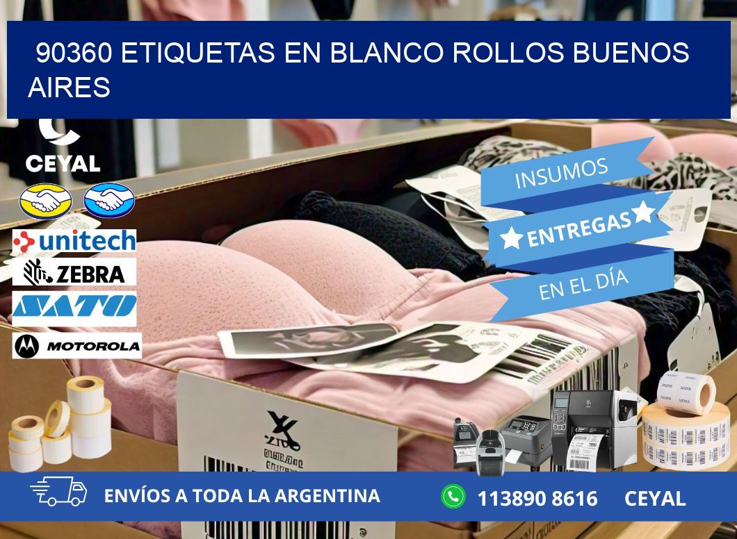 90360 ETIQUETAS EN BLANCO ROLLOS BUENOS AIRES