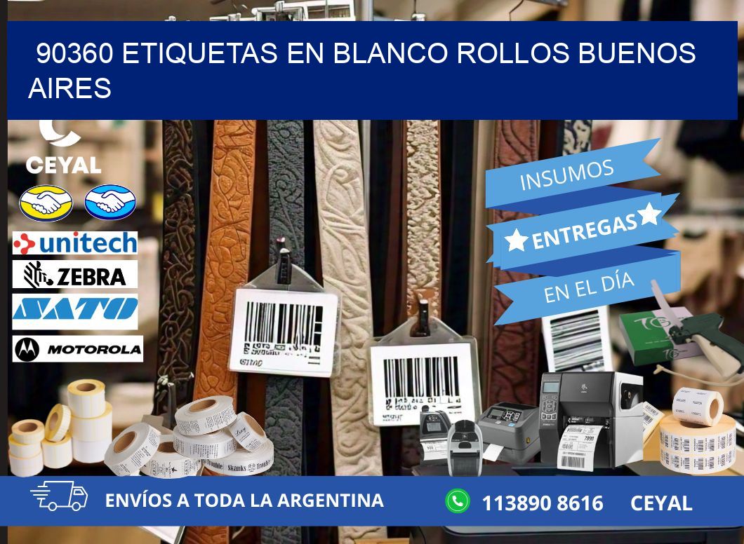 90360 ETIQUETAS EN BLANCO ROLLOS BUENOS AIRES