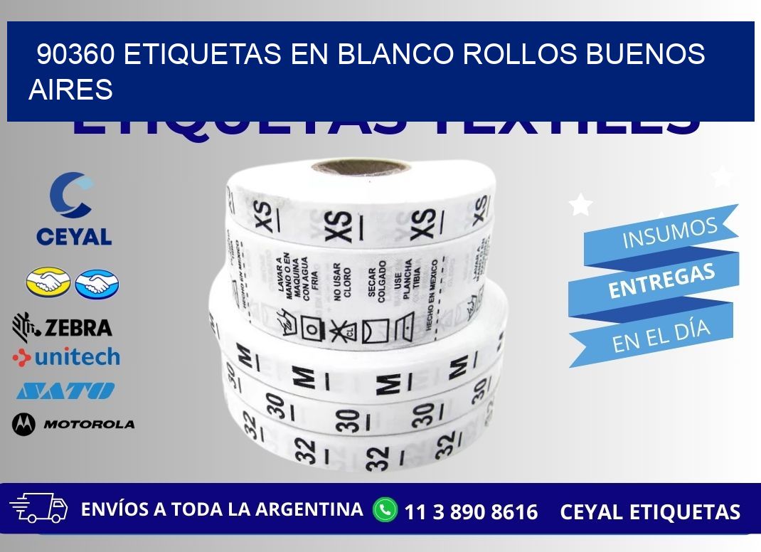 90360 ETIQUETAS EN BLANCO ROLLOS BUENOS AIRES