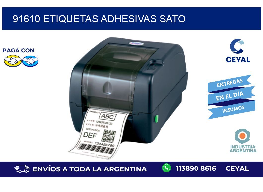 91610 ETIQUETAS ADHESIVAS SATO