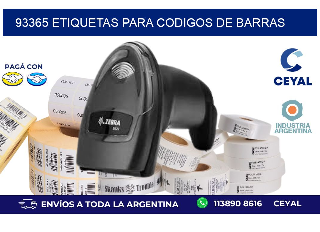 93365 ETIQUETAS PARA CODIGOS DE BARRAS