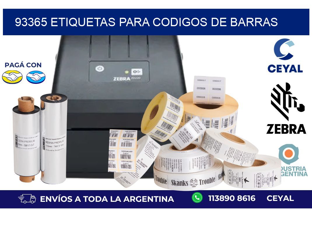 93365 ETIQUETAS PARA CODIGOS DE BARRAS