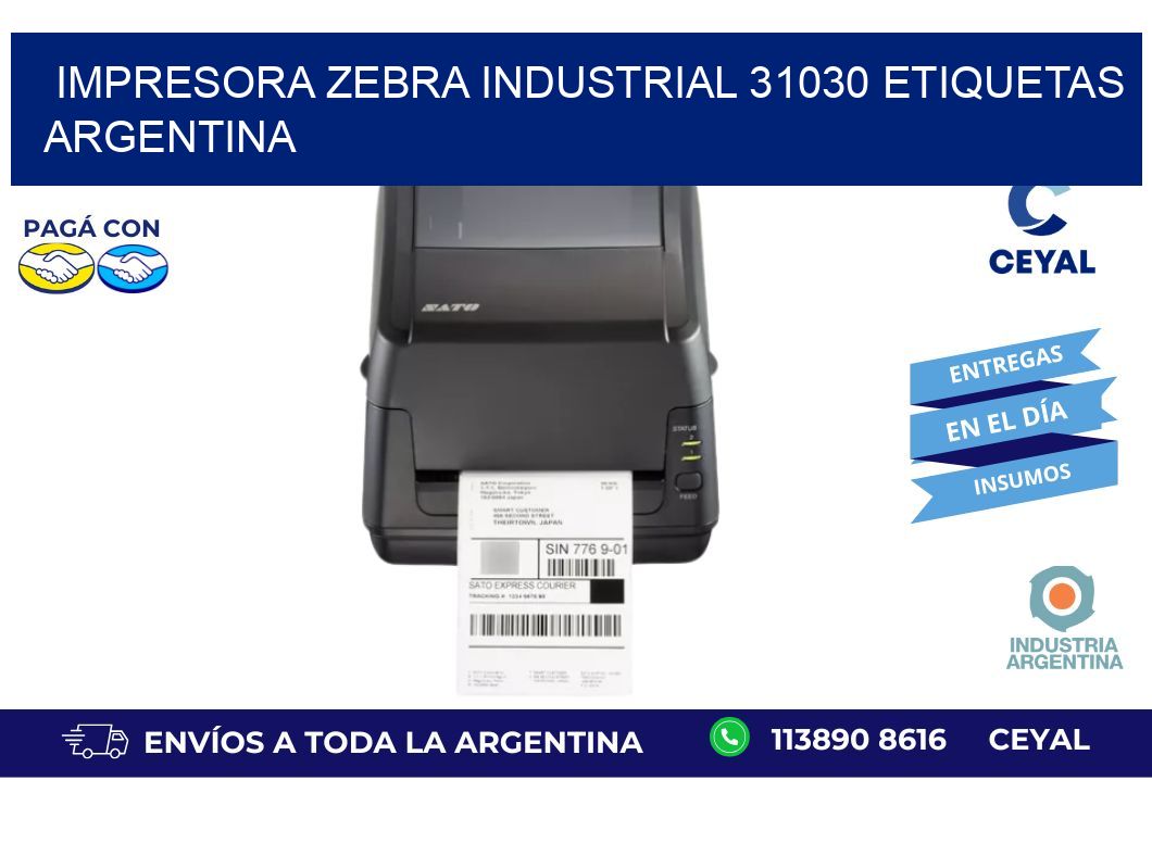 Impresora zebra industrial 31030 etiquetas argentina