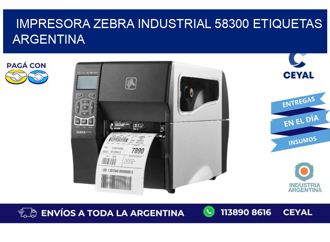 Impresora zebra industrial 58300 etiquetas argentina