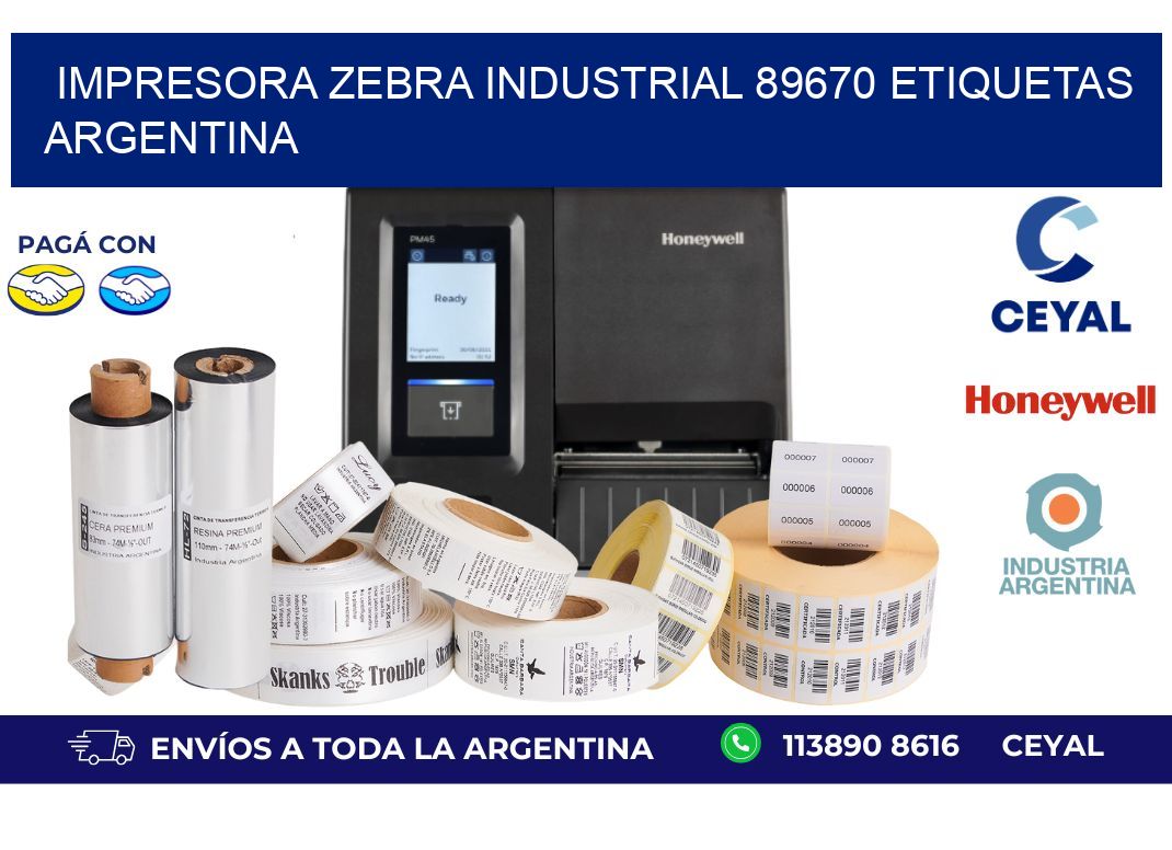Impresora zebra industrial 89670 etiquetas argentina