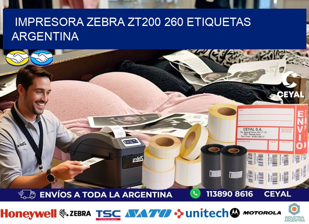 Impresora zebra zt200 260 etiquetas argentina