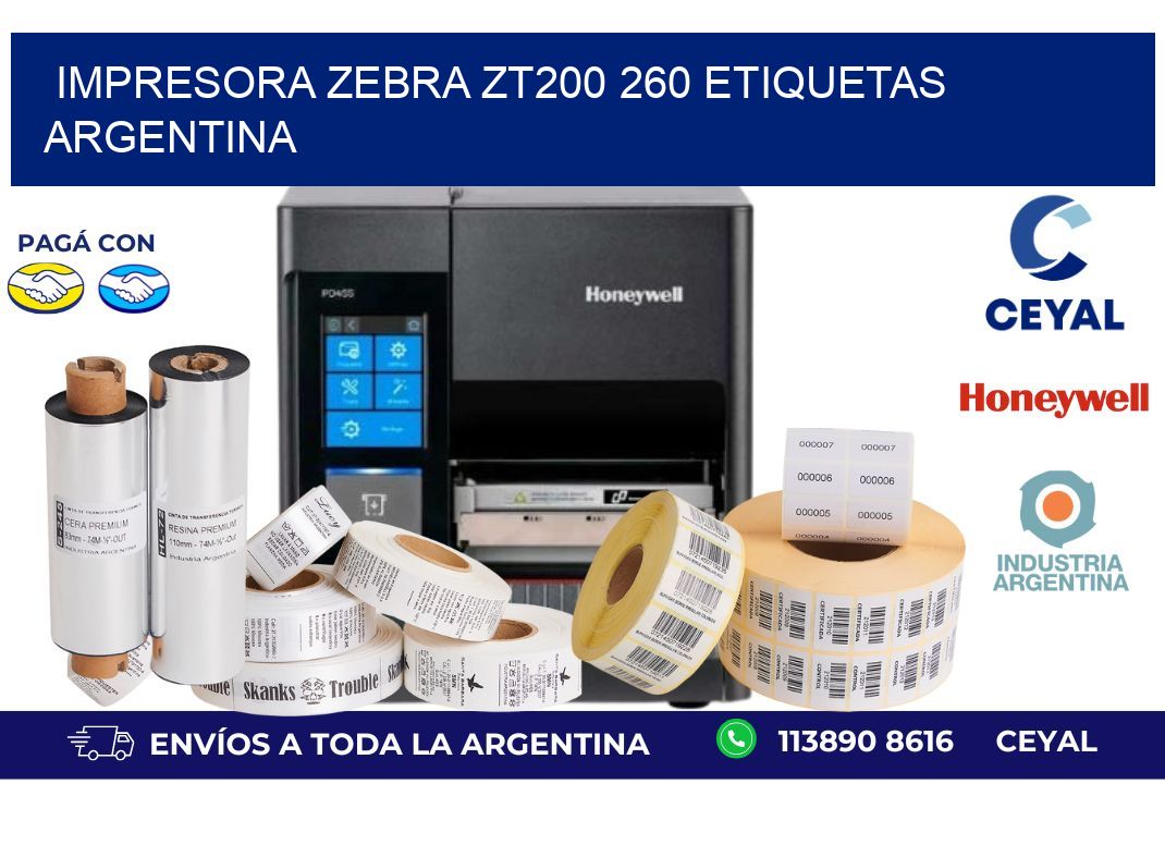 Impresora zebra zt200 260 etiquetas argentina