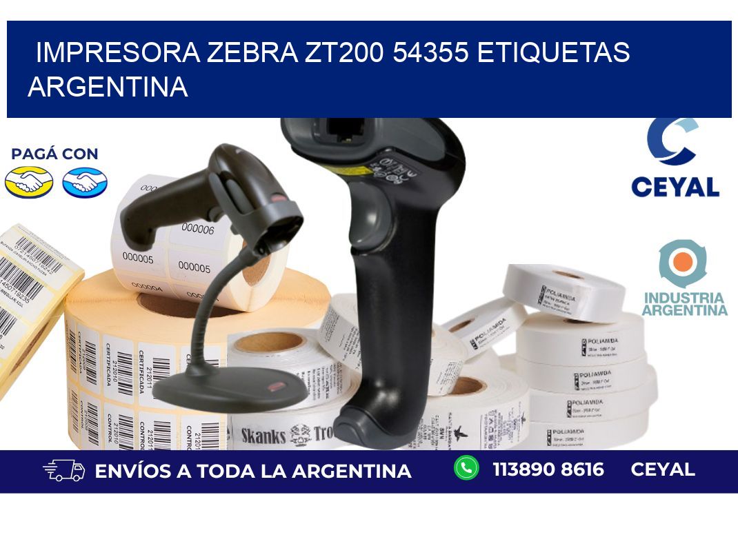 Impresora zebra zt200 54355 etiquetas argentina