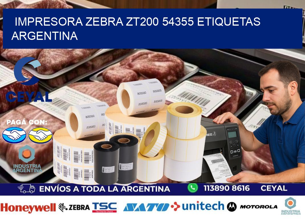 Impresora zebra zt200 54355 etiquetas argentina