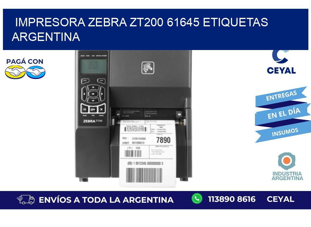 Impresora zebra zt200 61645 etiquetas argentina