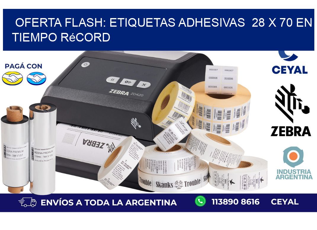 Oferta Flash: Etiquetas Adhesivas  28 x 70 en Tiempo Récord