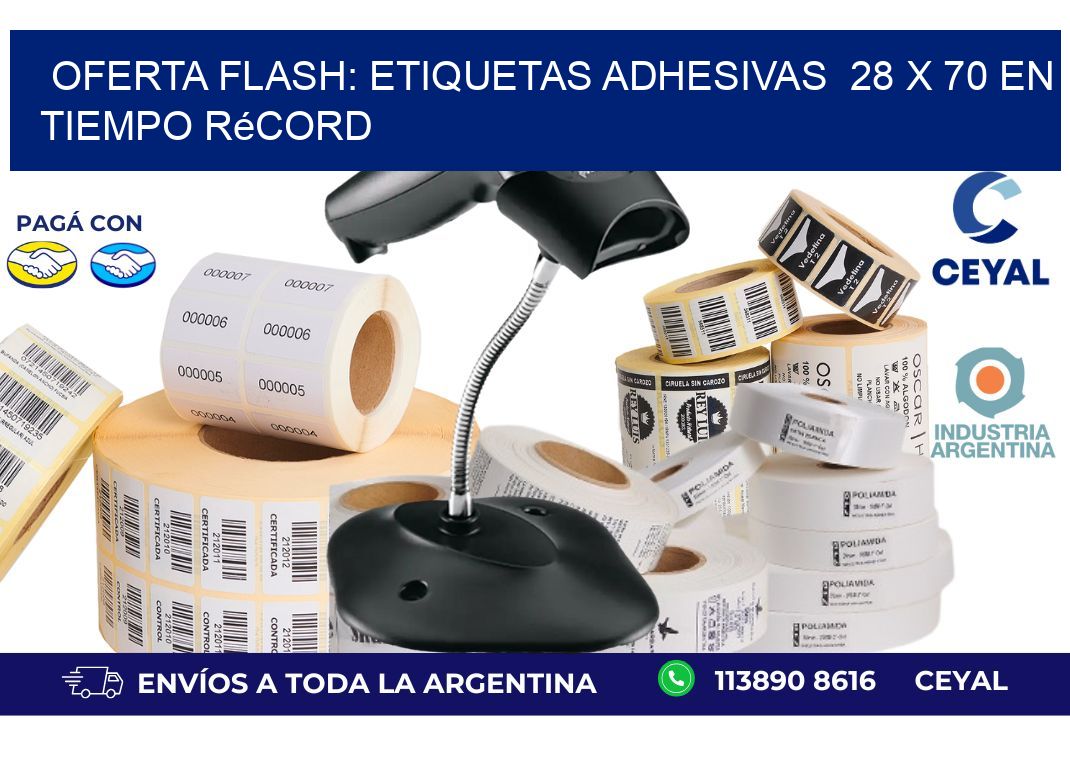 Oferta Flash: Etiquetas Adhesivas  28 x 70 en Tiempo Récord