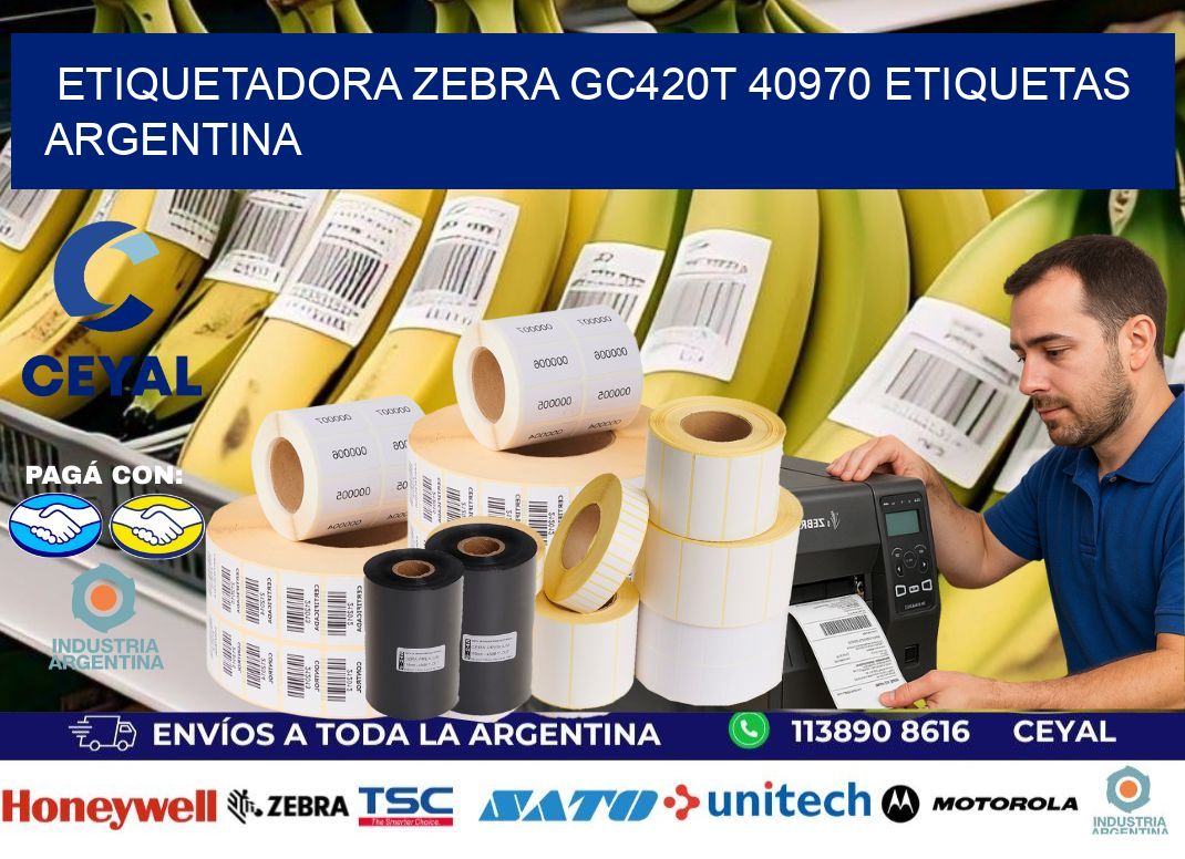 etiquetadora zebra gc420t 40970 etiquetas argentina