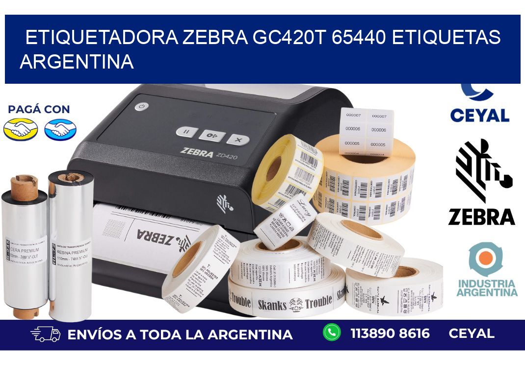 etiquetadora zebra gc420t 65440 etiquetas argentina
