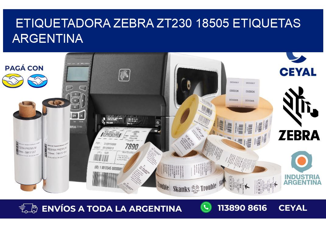 etiquetadora zebra zt230 18505 etiquetas argentina